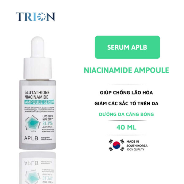 Serum Dưỡng Trắng Mờ Thâm Cao Cấp APLB Glutathione Niacinamide Ampoule Serum 40ml