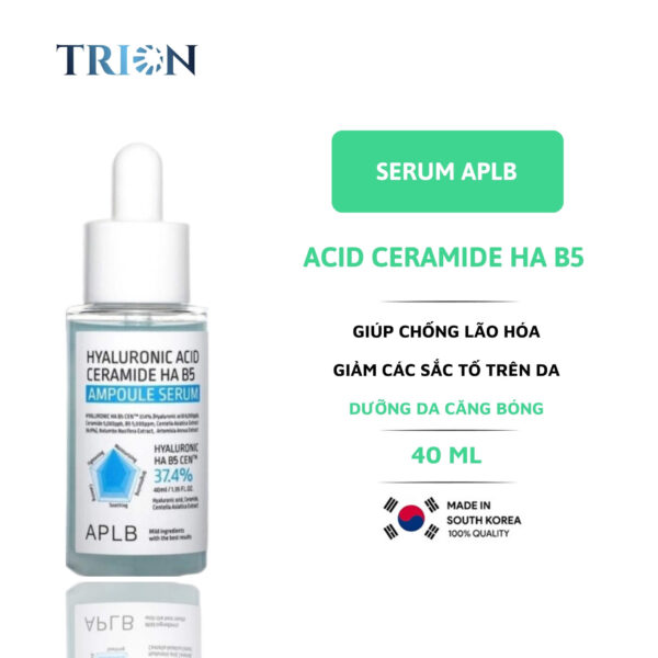 Serum Dưỡng Ẩm Phục Hồi Da Căng Bóng APLB Hyaluronic Acid Ceramide HA B5 Ampoule Serum 40ml