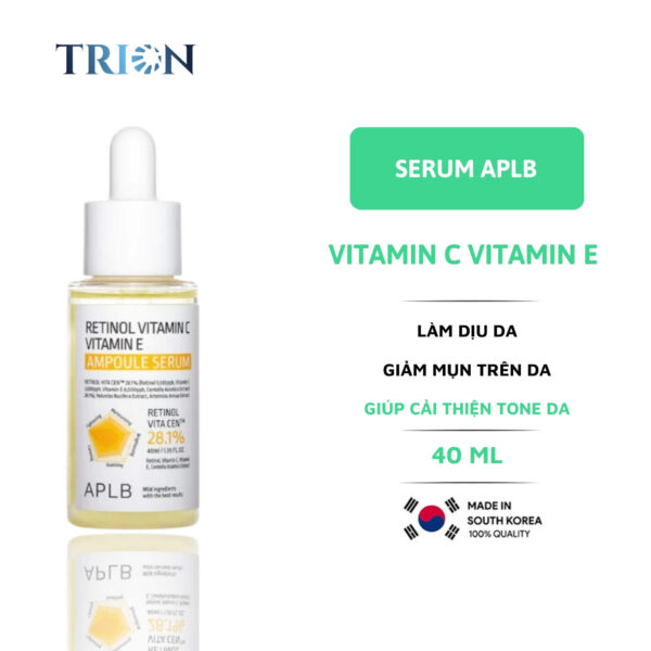 Serum Dưỡng Ẩm Trắng Da Chống Lão Hóa Ngừa Nếp Nhăn APLB Retinol Vitamin C Vitamin E Ampoule Serum 40ml