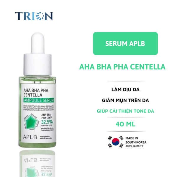 Serum Dưỡng Ẩm Giảm Mụn Dịu Da APLB AHA BHA PHA Centella Ampoule Serum 40ml