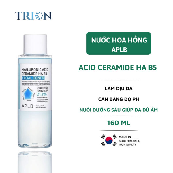 Toner Dưỡng Ẩm Phục Hồi Da Căng Bóng APLB Hyaluronic Acid Ceramide HA B5 160ml
