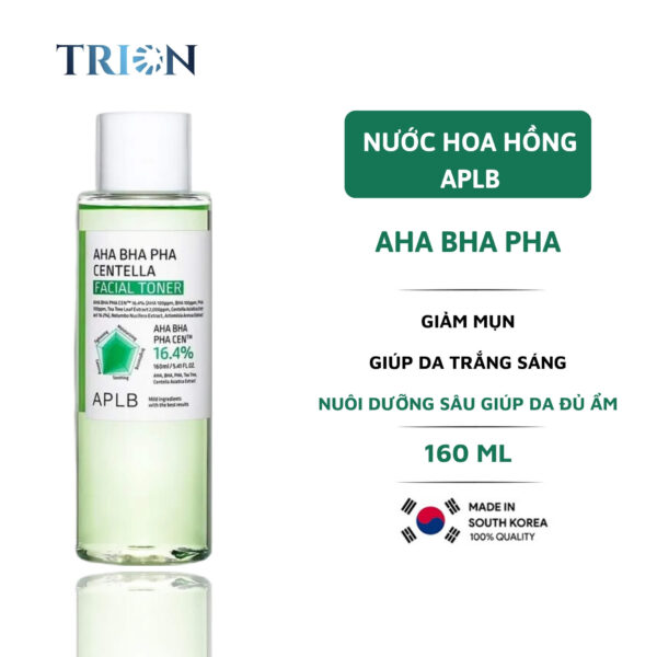 Toner Dưỡng Ẩm Giảm Mụn Dịu Da APLB AHA BHA PHA Centella Facial Toner 160ml