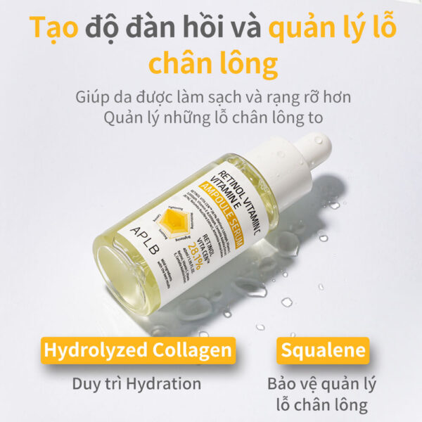Serum Dưỡng Ẩm Trắng Da Chống Lão Hóa Ngừa Nếp Nhăn APLB Retinol Vitamin C Vitamin E Ampoule Serum 40ml