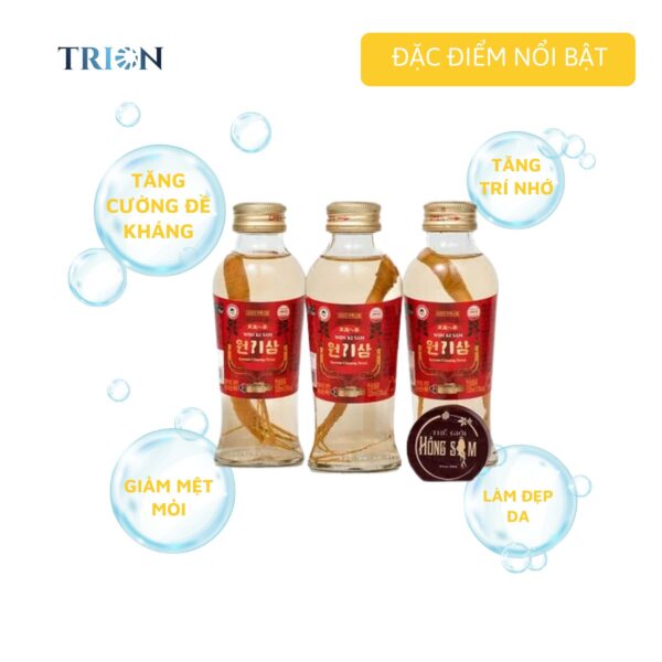 Nước Hồng Sâm Có Củ Wonkisam 10 Chai x 120ml