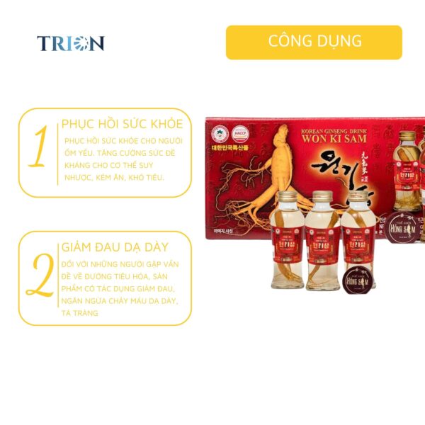 Nước Hồng Sâm Có Củ Wonkisam 10 Chai x 120ml