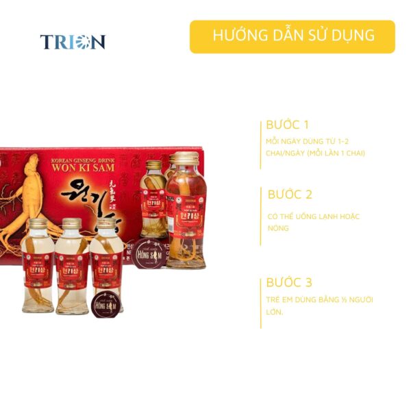 Nước Hồng Sâm Có Củ Wonkisam 10 Chai x 120ml