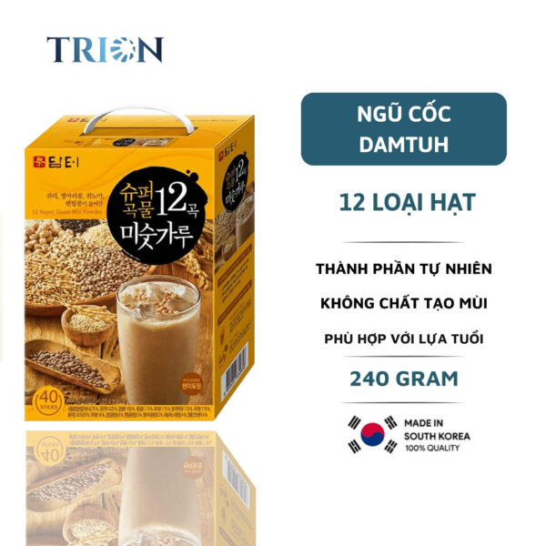 Bột Ngũ Cốc 12 Loại Hạt Damtuh Hàn Quốc Chính Hãng - Hộp 20 Gói