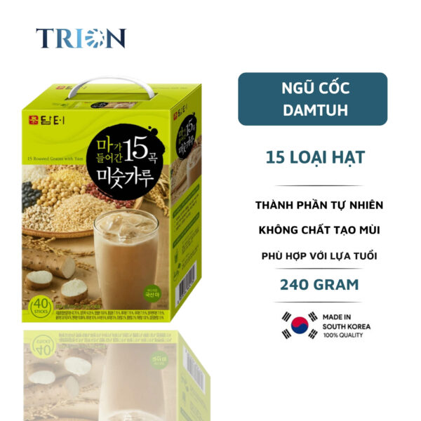 Bột Ngũ Cốc 15 Loại Hạt Damtuh Hàn Quốc Chính Hãng - Hộp 12 Gói