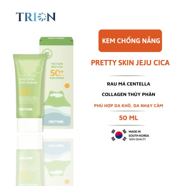 Kem chống nắng rau má Pretty Skin The Pure Jeju Cica Sun Cream 50ml