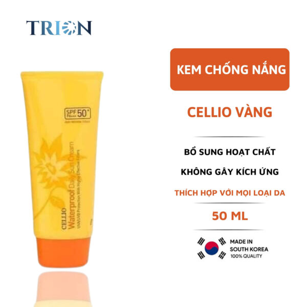 Kem Chống Nắng Cellio Dưỡng Da Màu Vàng 70g