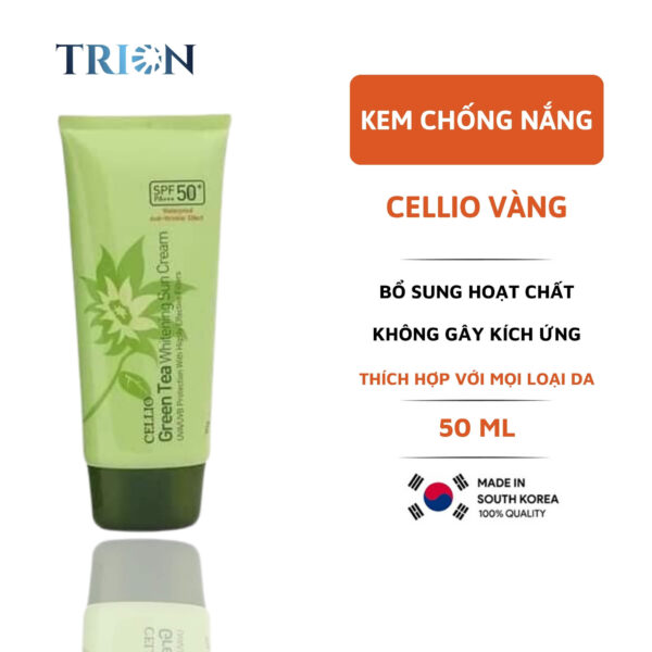 Kem Chống Nắng Cellio Dưỡng Da Màu Xanh Lá 70g