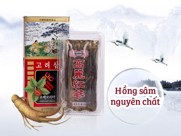 Hồng Sâm Củ Khô 6 Năm Tuổi Hộp Thiếc Sobaek 300g