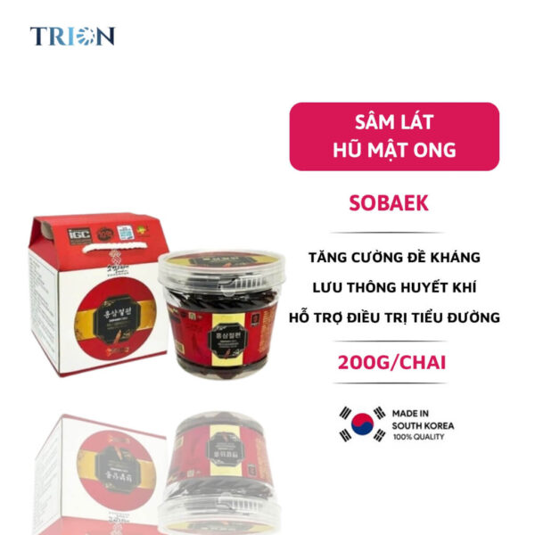 Sâm Lát Tẩm Mật Ong Sobaek Hàn Quốc Hộp Nhựa 200g