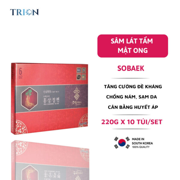 Hồng Sâm Lát Tẩm Mật Ong Sobaek Korea (20g x 10 gói)